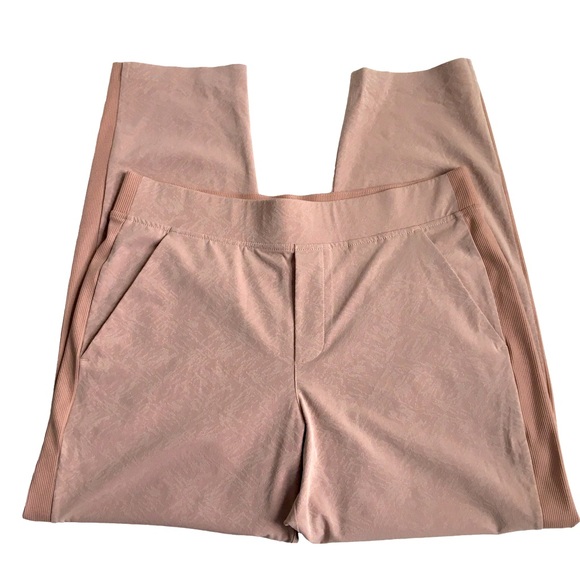 Athleta Brooklyn Textured Ankle Pants Grain Camo Mocha Latte Size 10 - Picture 15 of 17